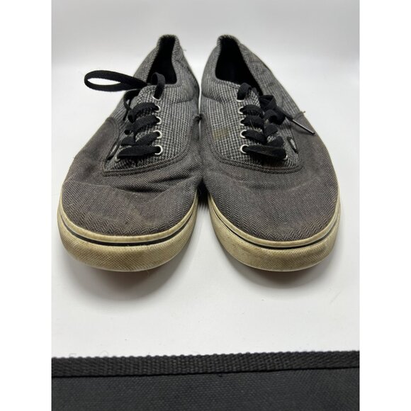 Vans Authentic Lo Pro Black/Gray Herringbone Canvas Sneakers sz 13 - Picture 4 of 7